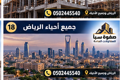 منظر بانورامي لأبراج مدينة الرياض والمباني السكنية